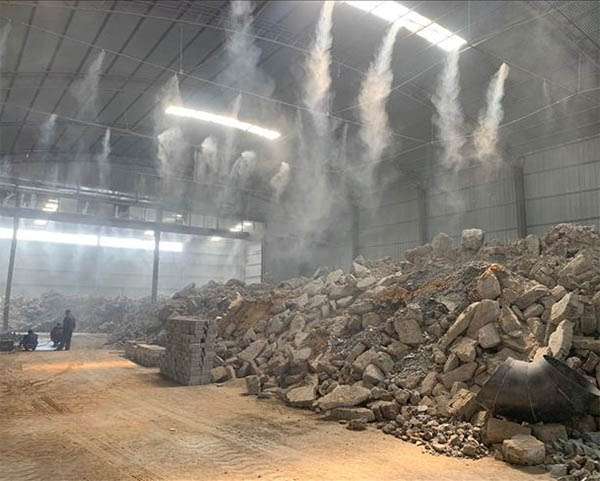 車間降塵噴淋，噴霧抑塵，噴霧除塵，噴淋降塵原理和運(yùn)用